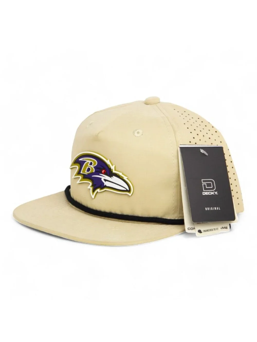 Baltimore Ravens 3D Perforated Rope Hat- Birch/ Black